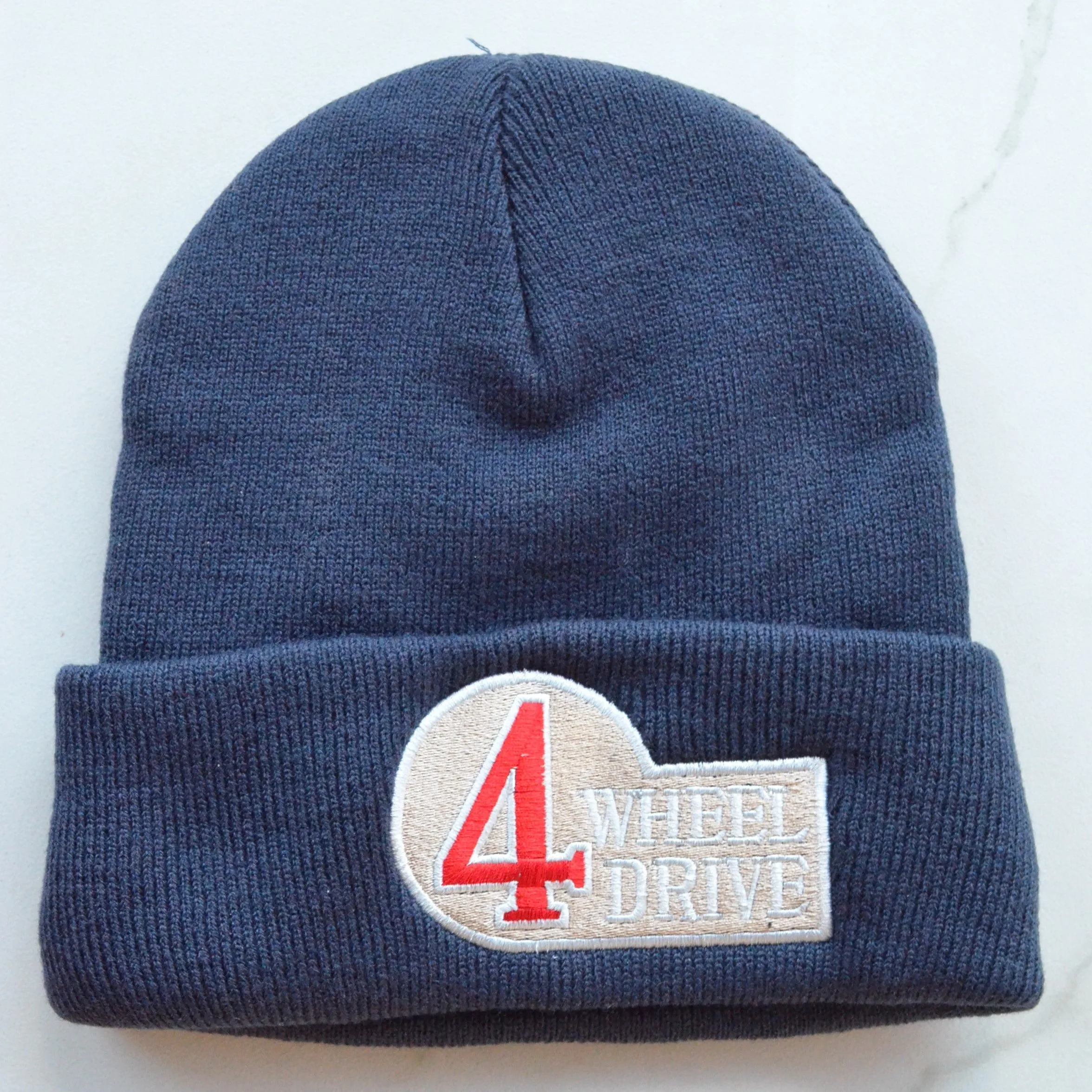 4 Wheel Drive FJ40 Land Cruiser Knitted Embroidered Beanie Toboggan Winter Hat - Reefmonkey