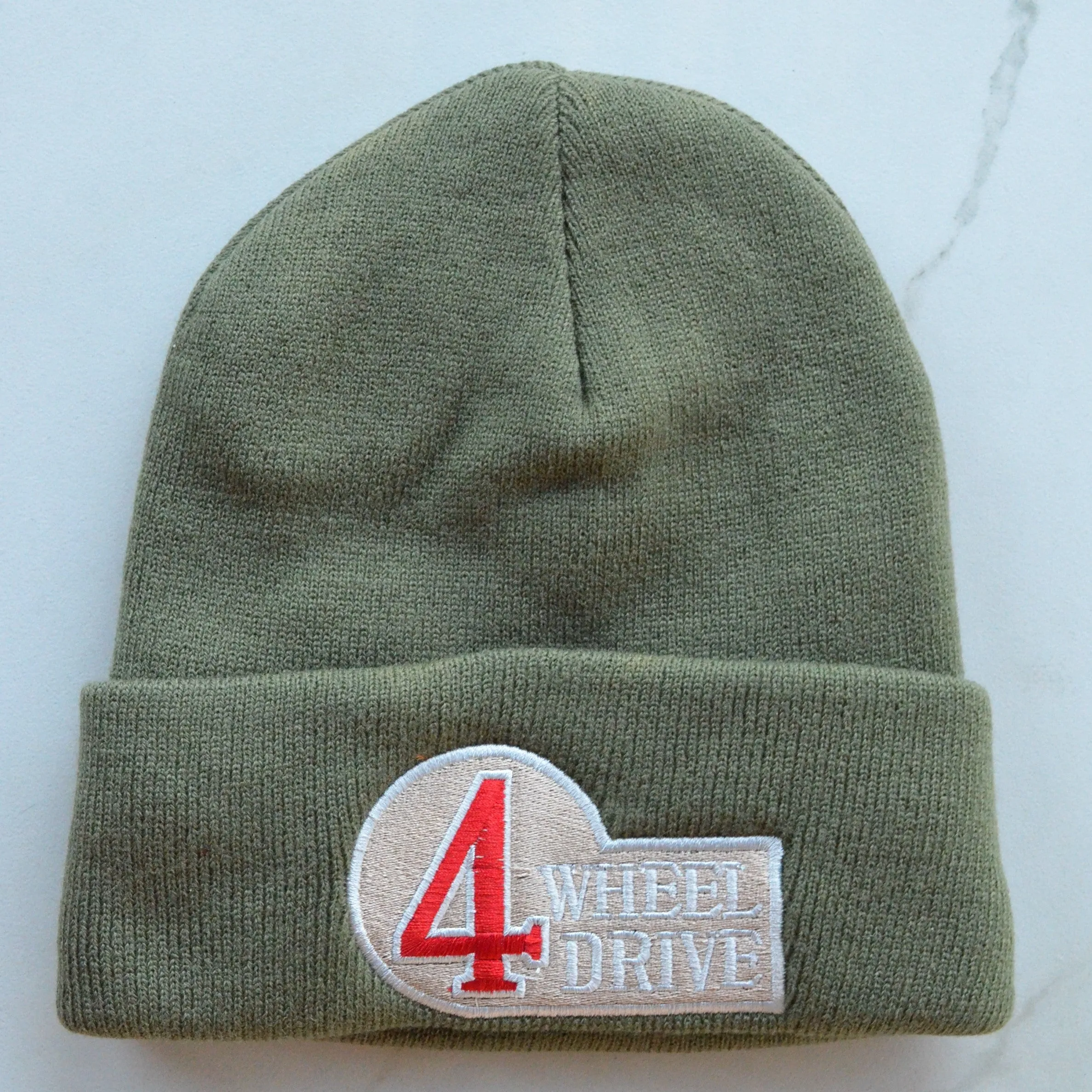 4 Wheel Drive FJ40 Land Cruiser Knitted Embroidered Beanie Toboggan Winter Hat - Reefmonkey
