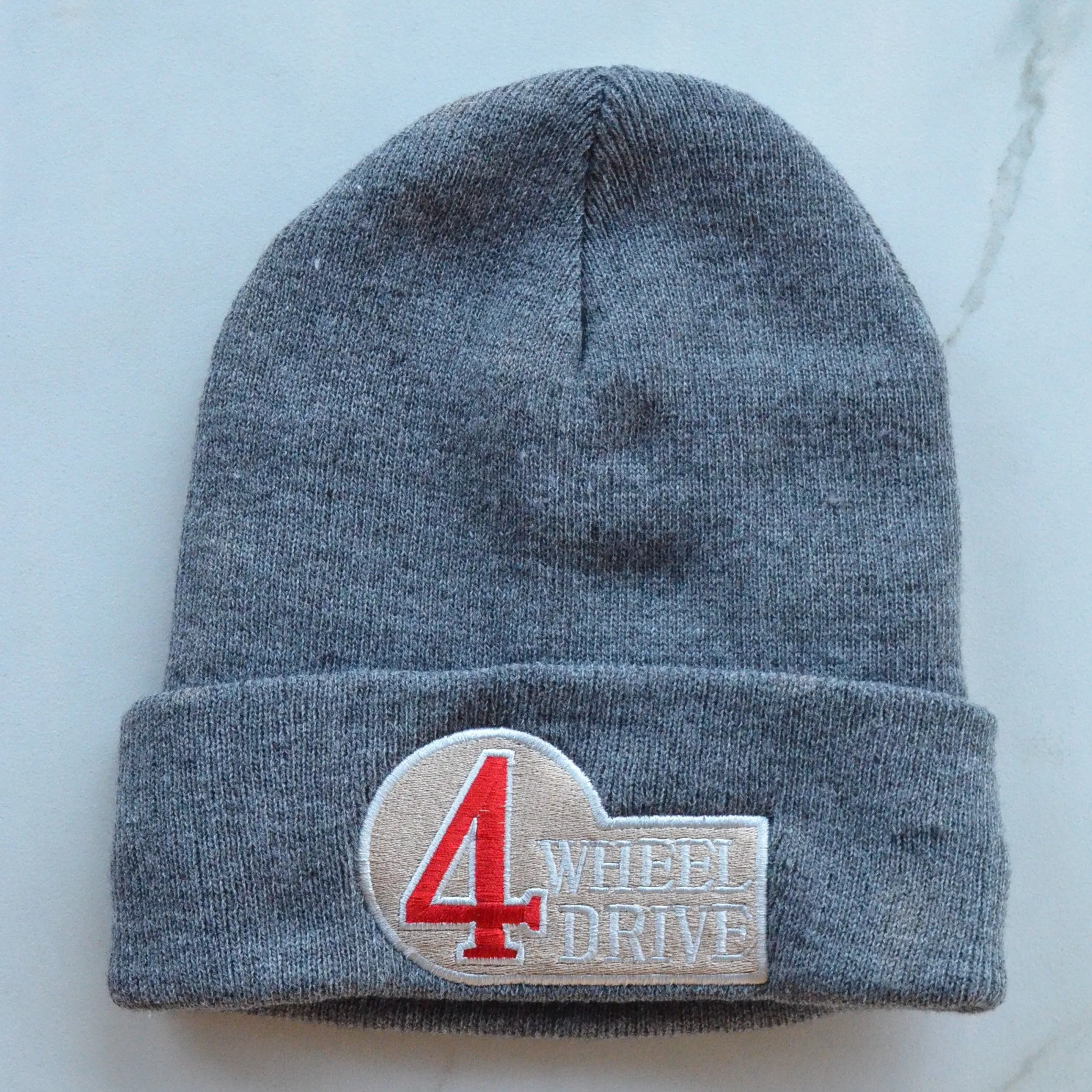 4 Wheel Drive FJ40 Land Cruiser Knitted Embroidered Beanie Toboggan Winter Hat - Reefmonkey