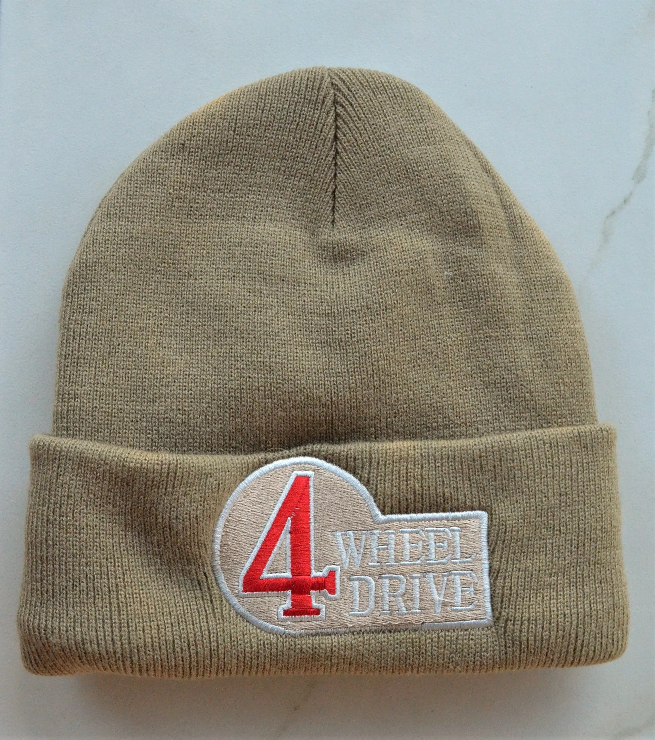 4 Wheel Drive FJ40 Land Cruiser Knitted Embroidered Beanie Toboggan Winter Hat - Reefmonkey