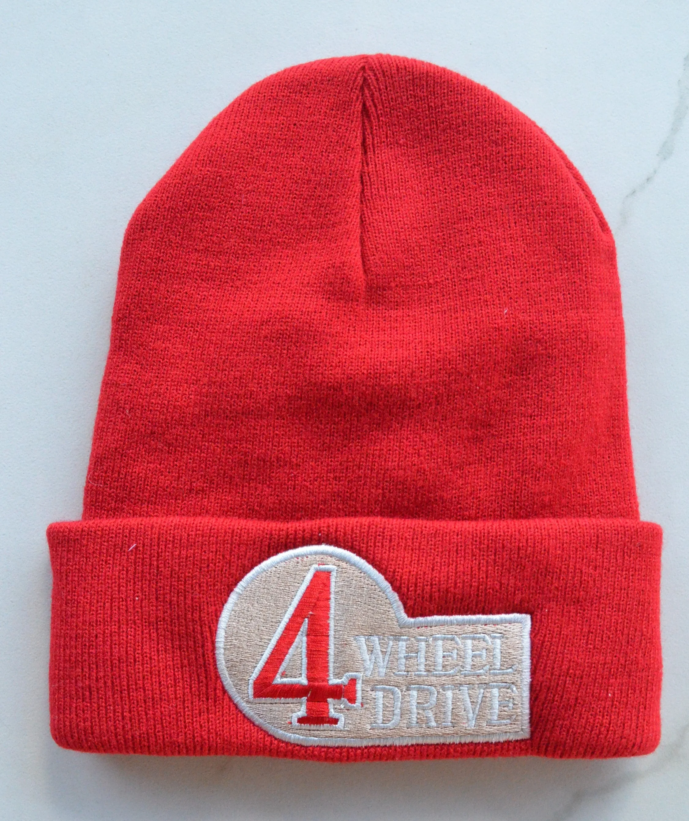 4 Wheel Drive FJ40 Land Cruiser Knitted Embroidered Beanie Toboggan Winter Hat - Reefmonkey