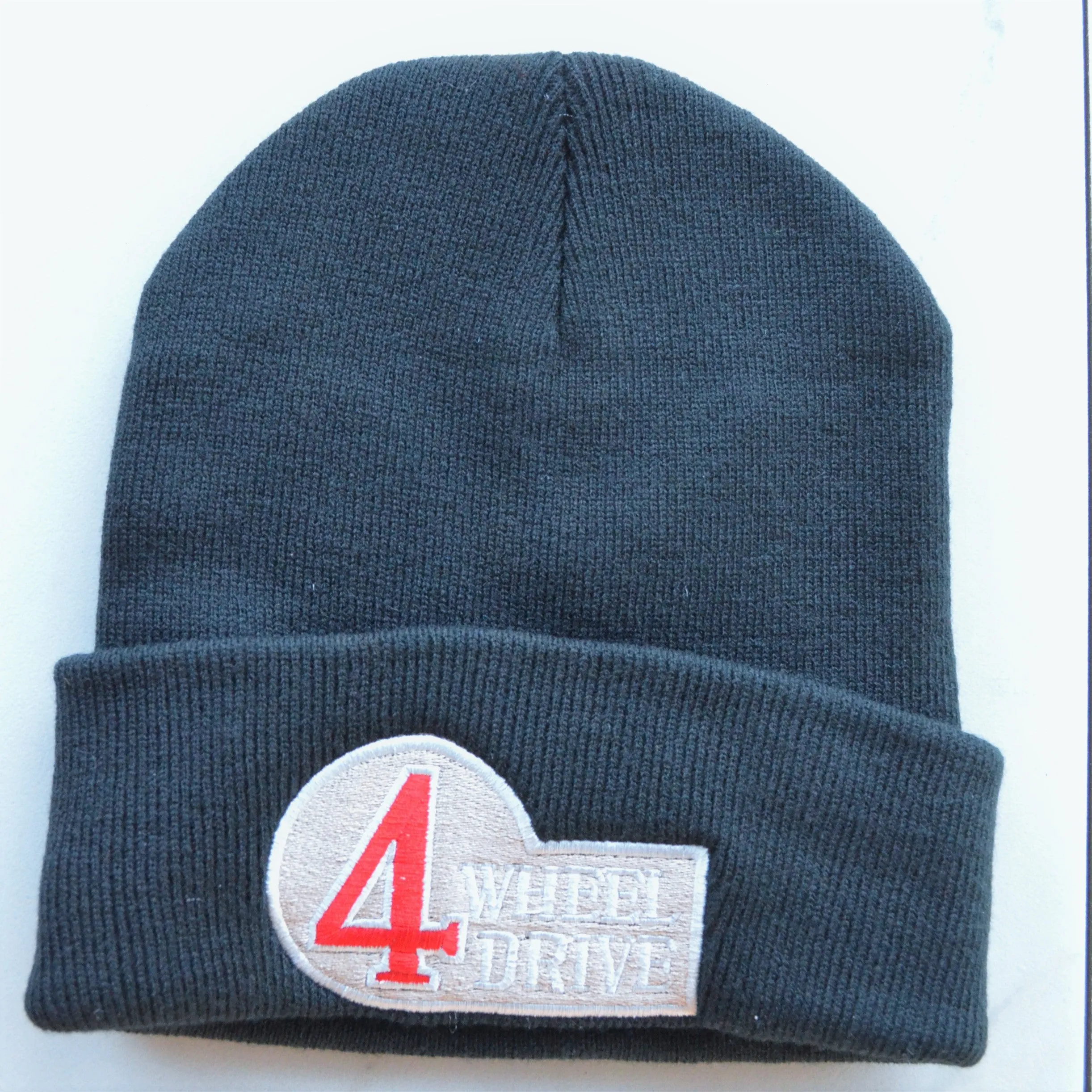 4 Wheel Drive FJ40 Land Cruiser Knitted Embroidered Beanie Toboggan Winter Hat - Reefmonkey