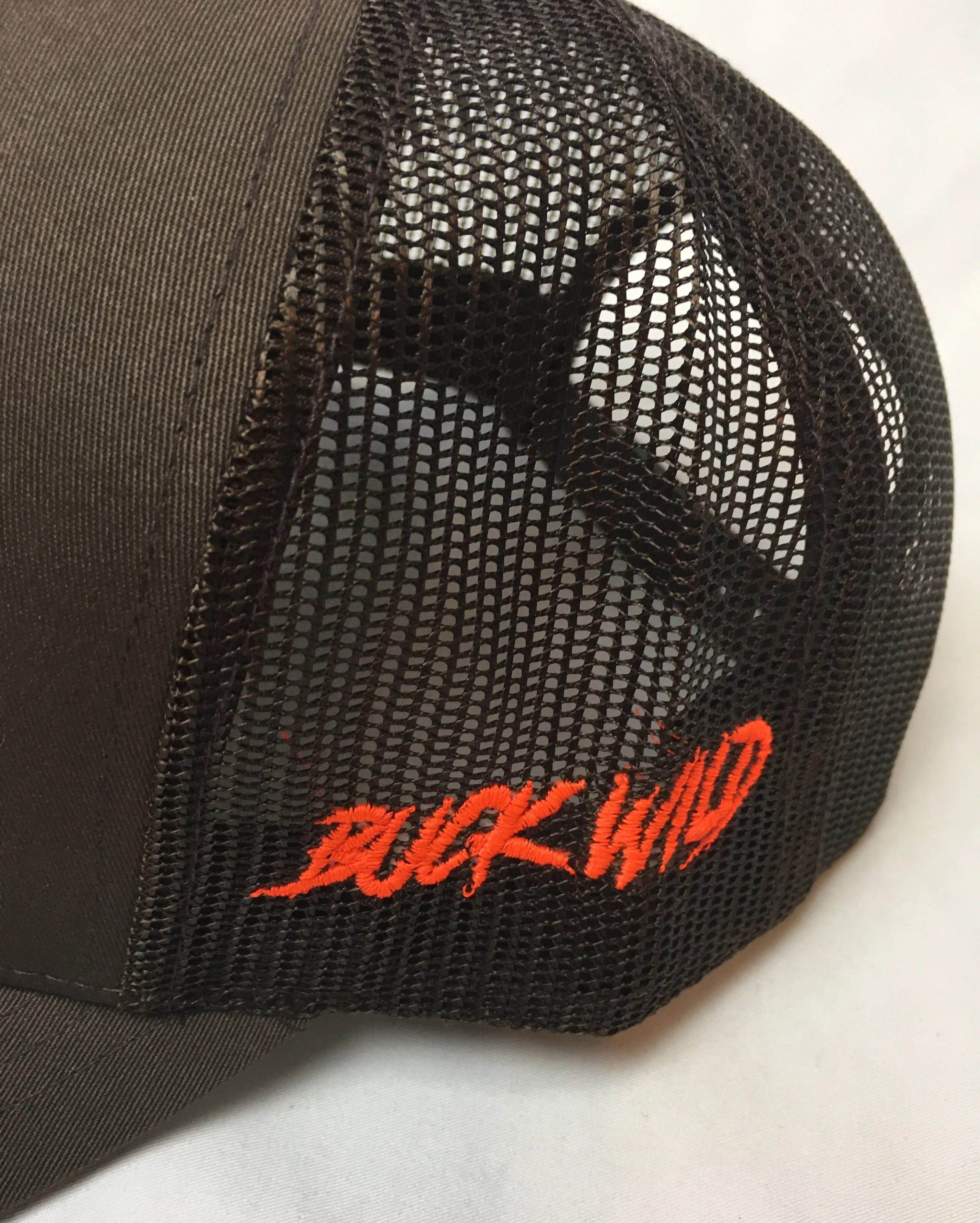 Buck Wild Muley Logo on Brown With Neon Orange Snap Back Hat