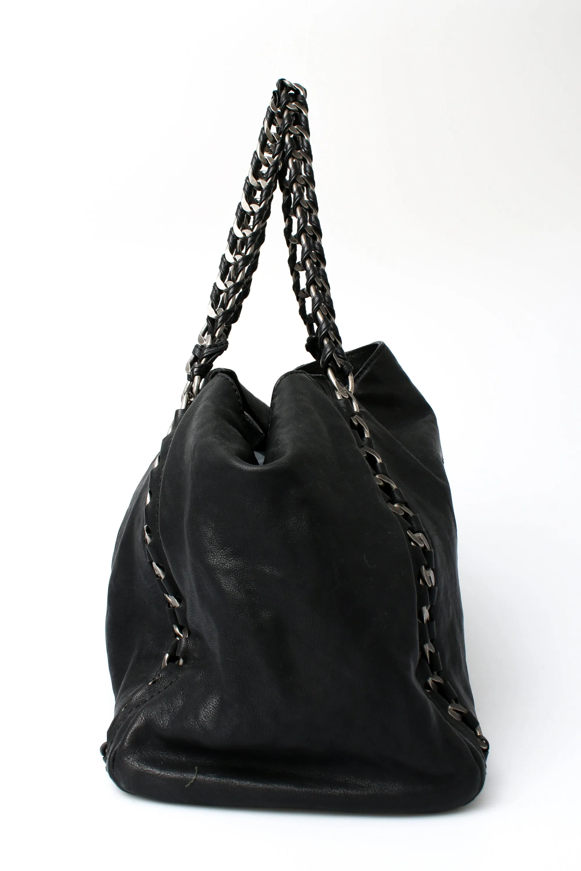 Chanel Leather Luxe Ligne Bowler Tote Bag