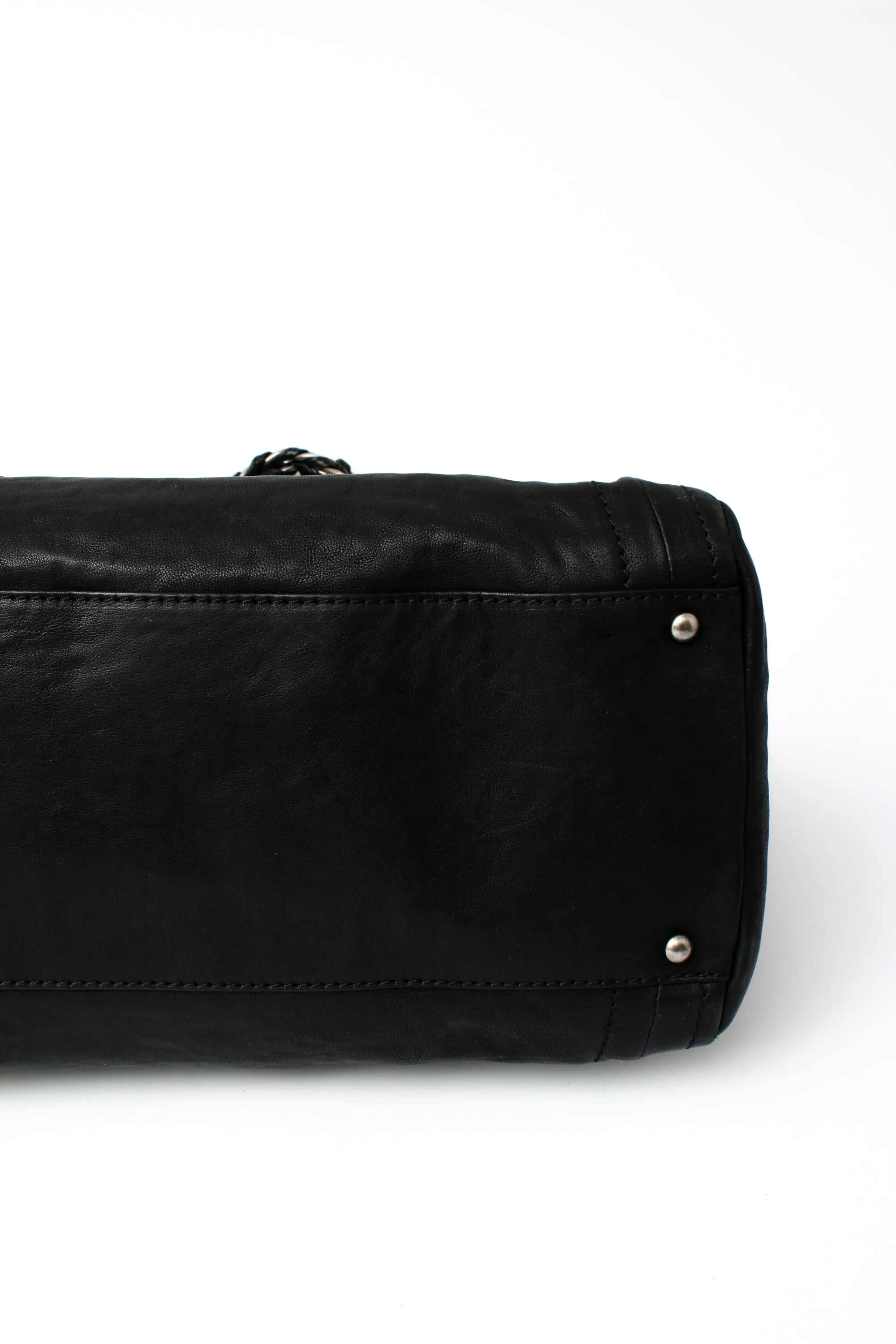 Chanel Leather Luxe Ligne Bowler Tote Bag