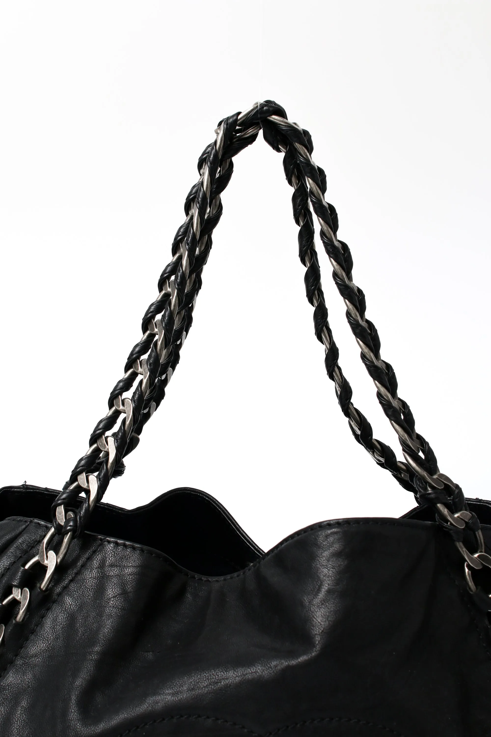 Chanel Leather Luxe Ligne Bowler Tote Bag