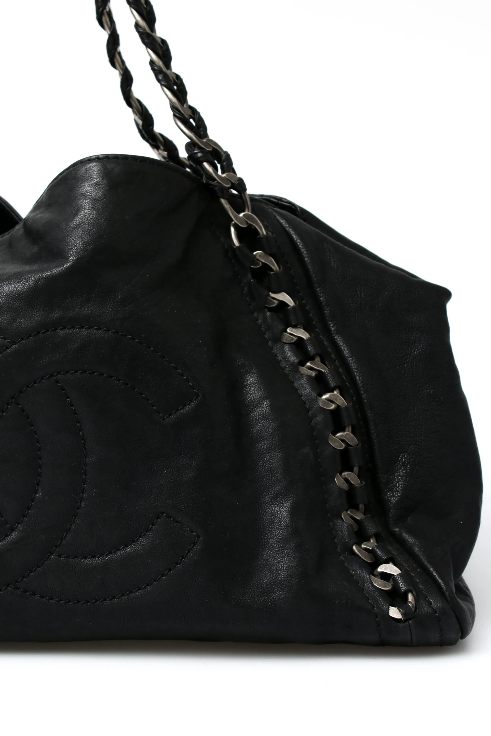 Chanel Leather Luxe Ligne Bowler Tote Bag