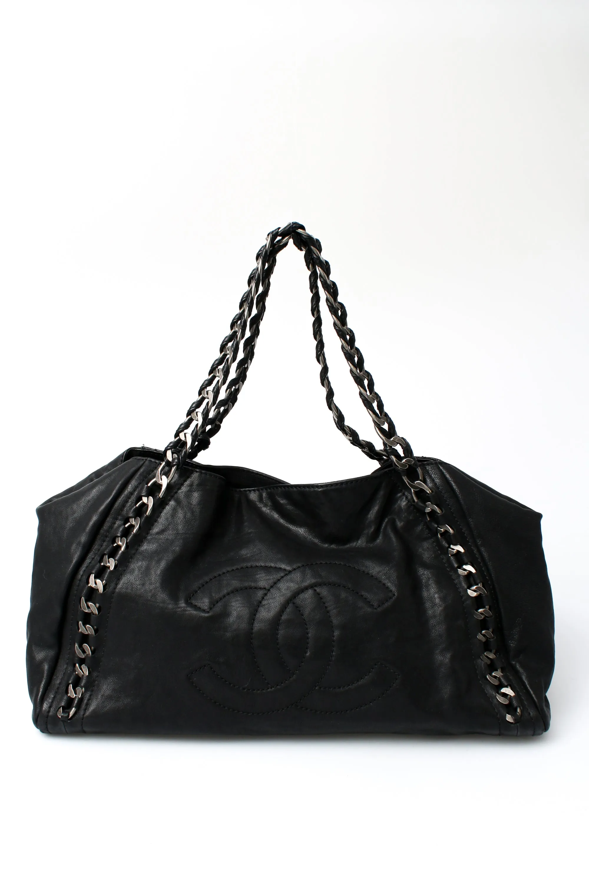 Chanel Leather Luxe Ligne Bowler Tote Bag