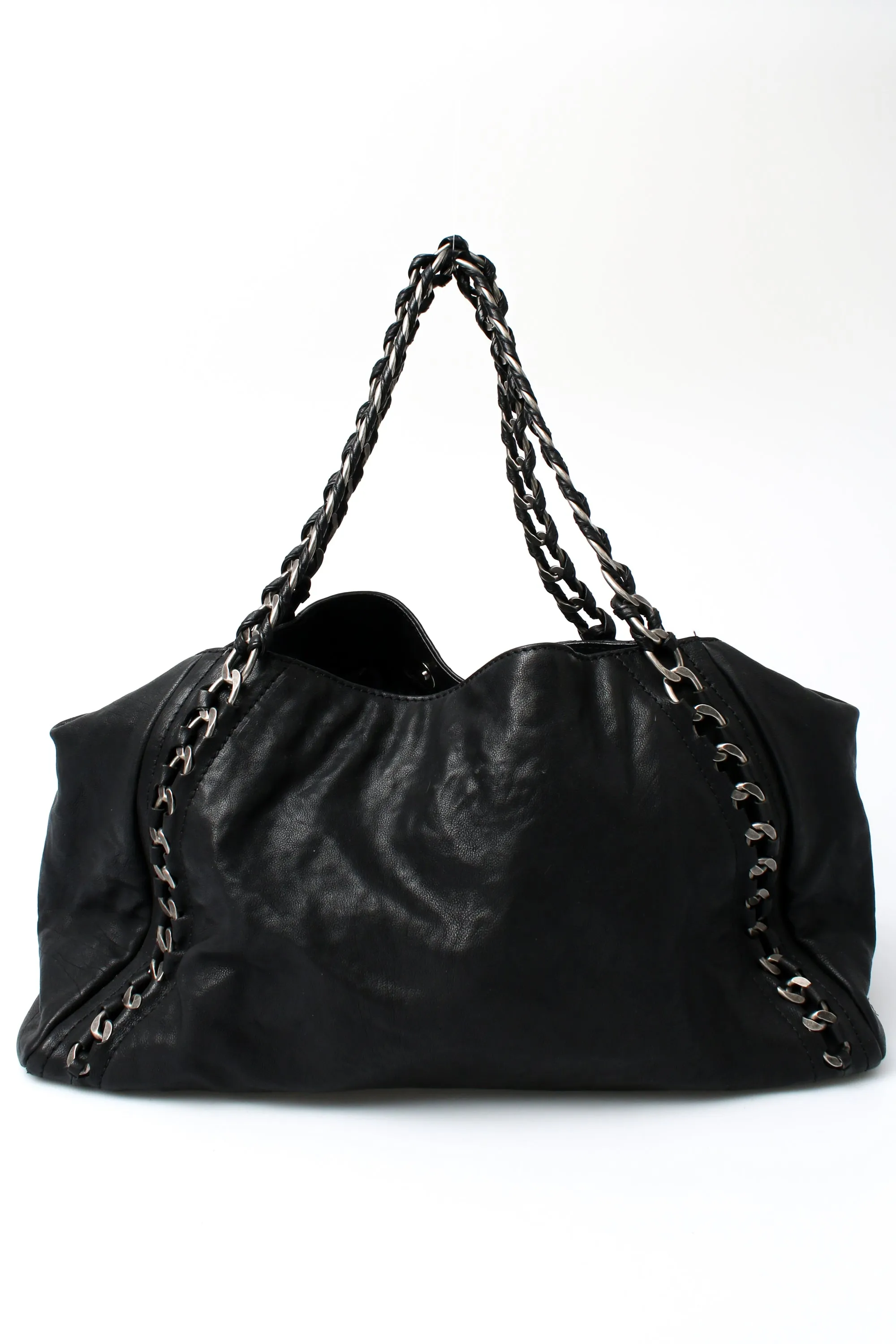 Chanel Leather Luxe Ligne Bowler Tote Bag