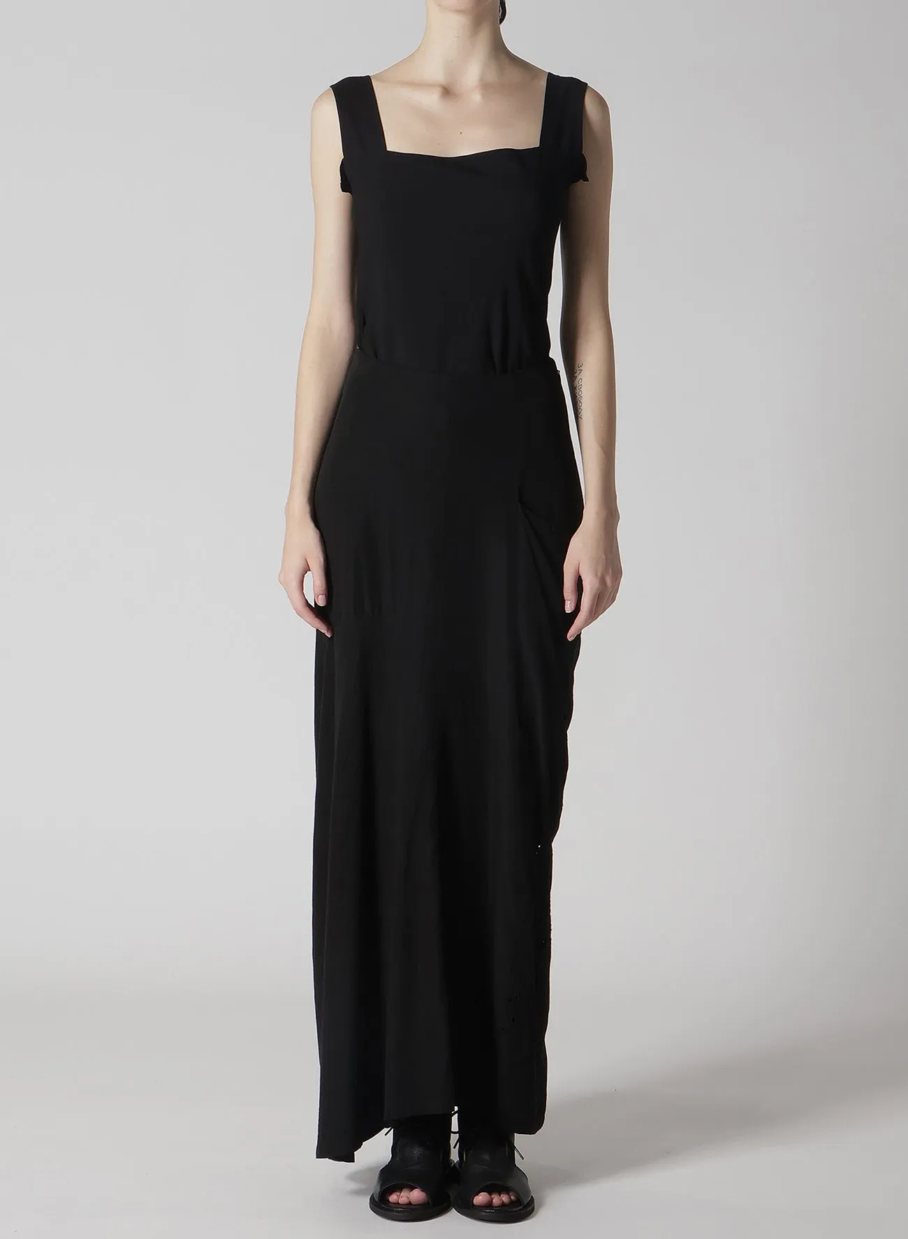 CUPRO/DUNGAREE BALLER LACE LEFT CLOTH SKIRT