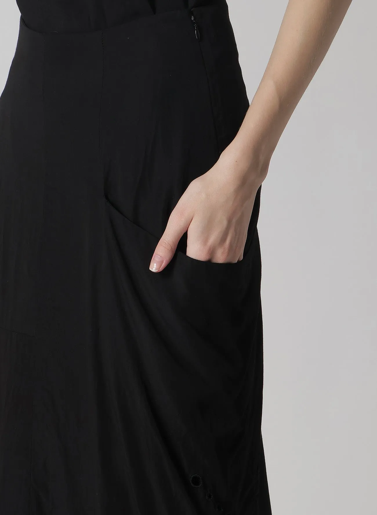 CUPRO/DUNGAREE BALLER LACE LEFT CLOTH SKIRT