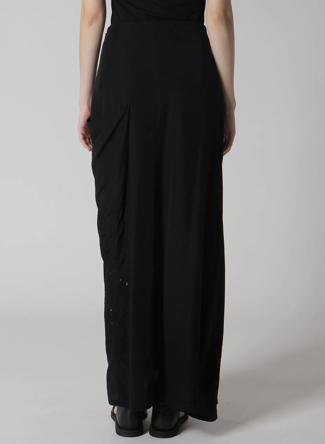 CUPRO/DUNGAREE BALLER LACE LEFT CLOTH SKIRT