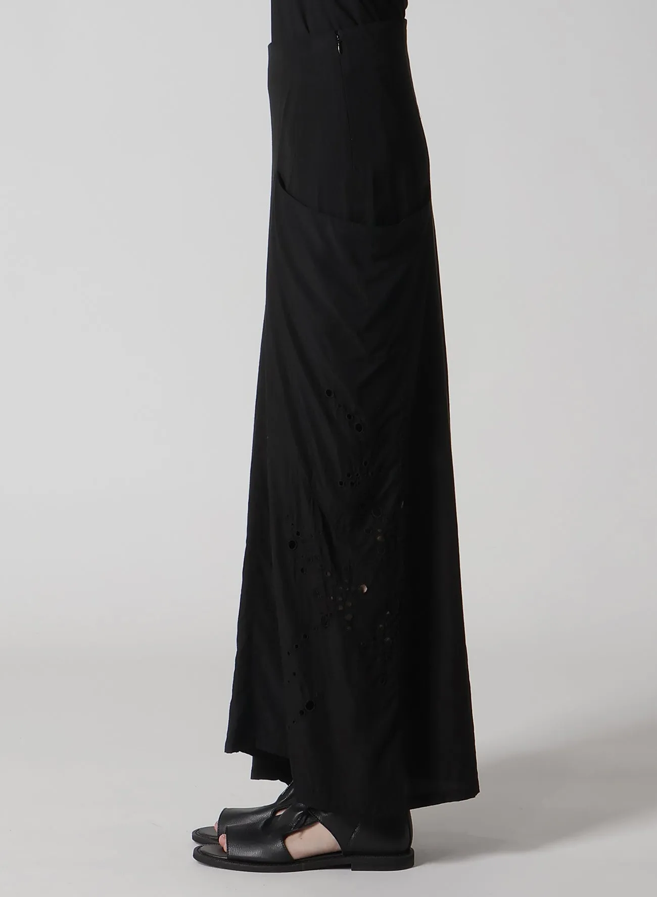 CUPRO/DUNGAREE BALLER LACE LEFT CLOTH SKIRT