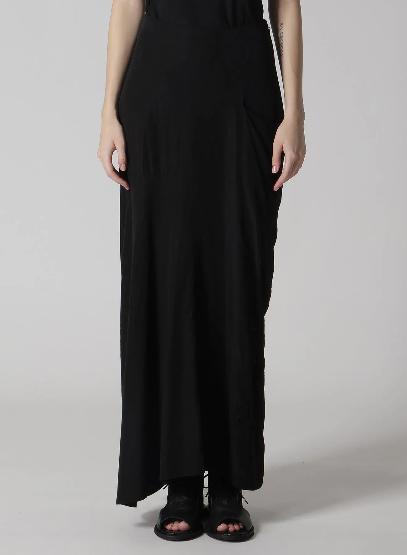 CUPRO/DUNGAREE BALLER LACE LEFT CLOTH SKIRT