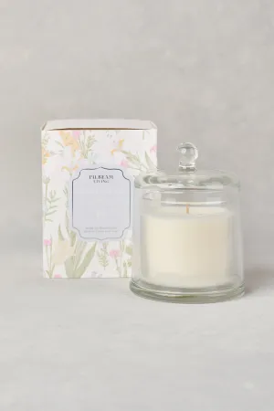 Floral Garden Glass Cloche Candle