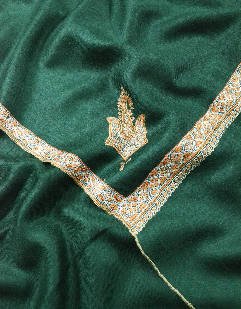 green embroidery pashmina shawl 7925