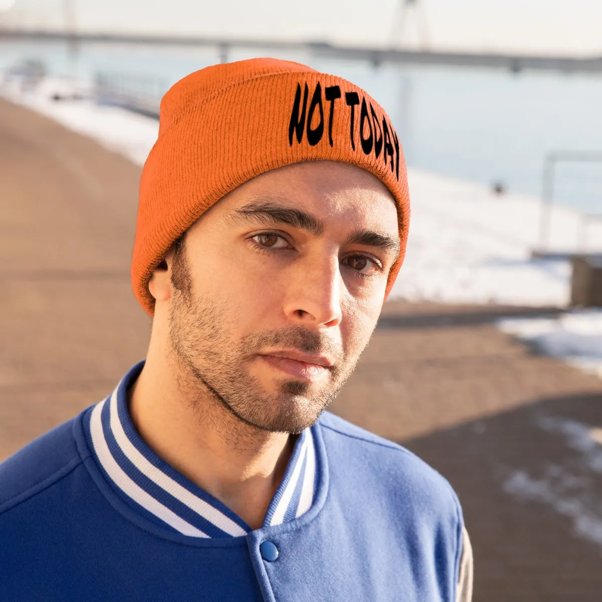 "Not Today" Black Letters Knit Beanie #VezzyWorld 