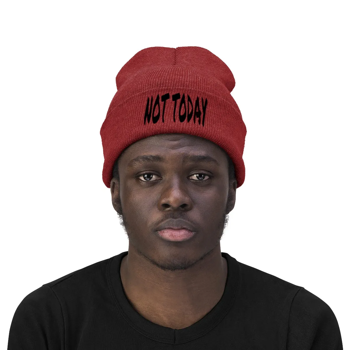 "Not Today" Black Letters Knit Beanie #VezzyWorld 
