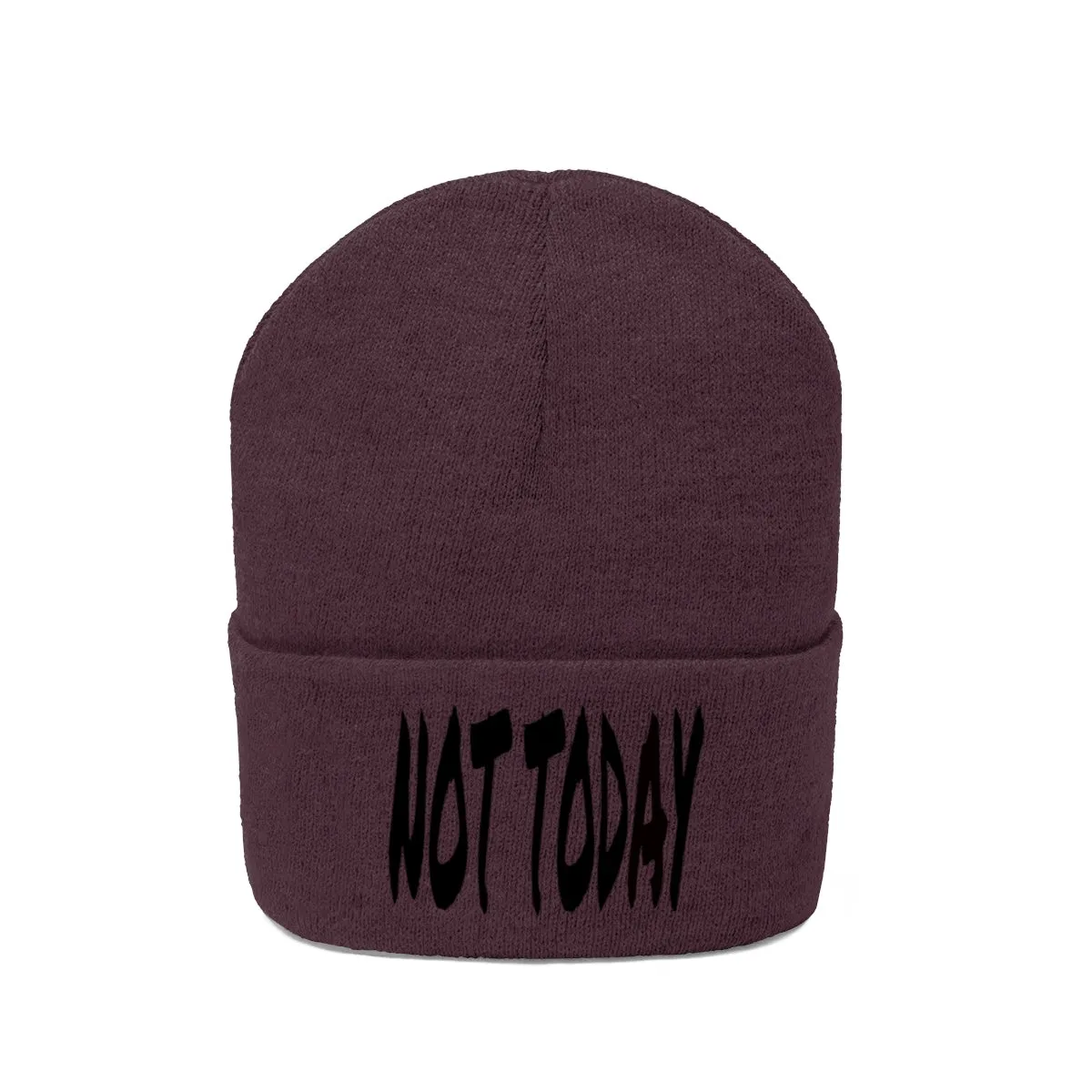 "Not Today" Black Letters Knit Beanie #VezzyWorld 
