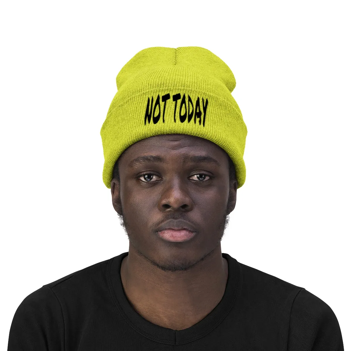 "Not Today" Black Letters Knit Beanie #VezzyWorld 