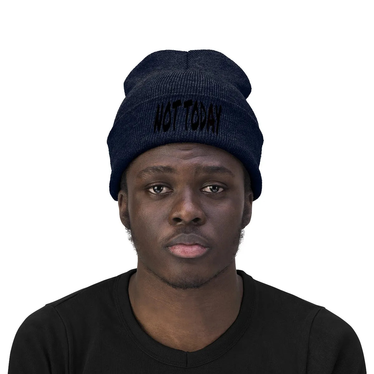 "Not Today" Black Letters Knit Beanie #VezzyWorld 