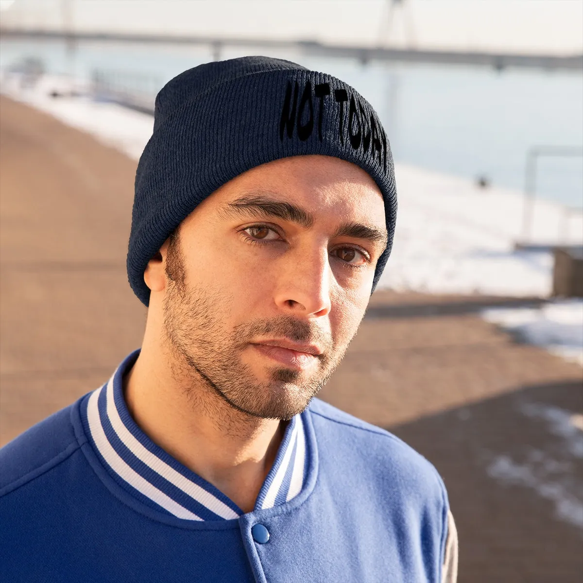 "Not Today" Black Letters Knit Beanie #VezzyWorld 