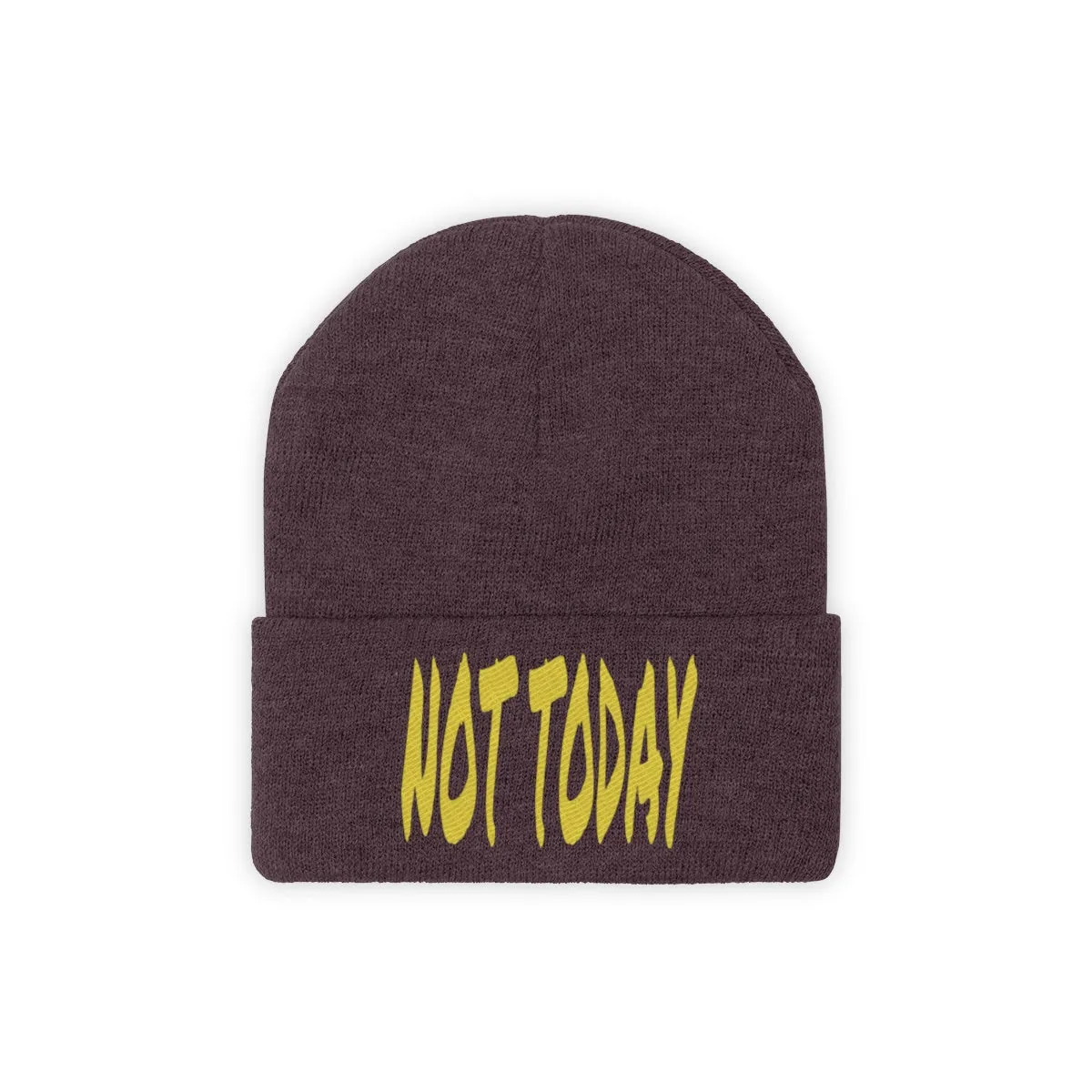 "Not Today" Yellow Letters Knit Beanie #VezzyWorld 