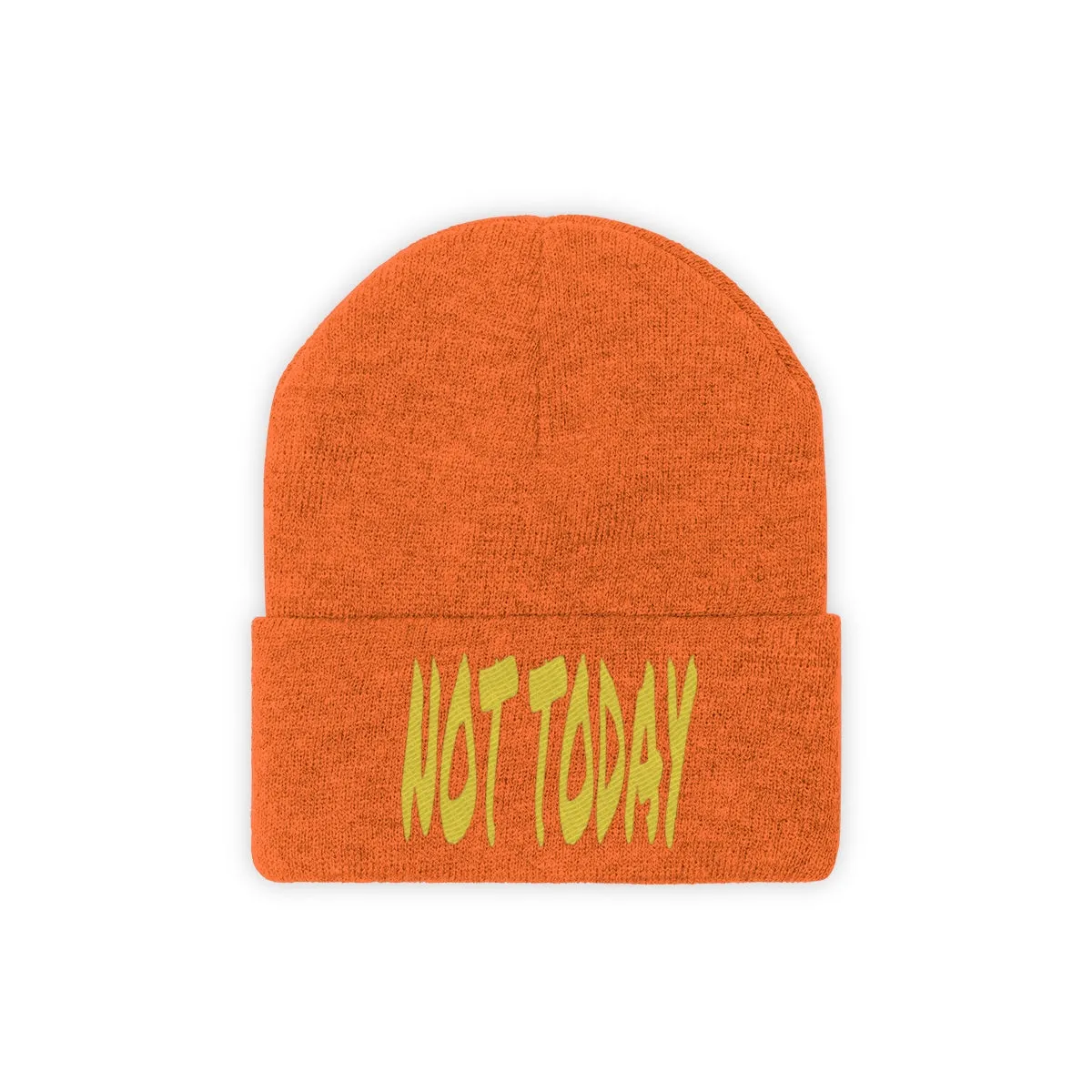 "Not Today" Yellow Letters Knit Beanie #VezzyWorld 