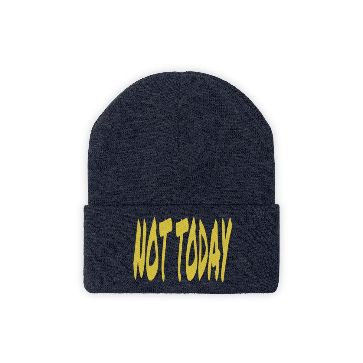 "Not Today" Yellow Letters Knit Beanie #VezzyWorld 