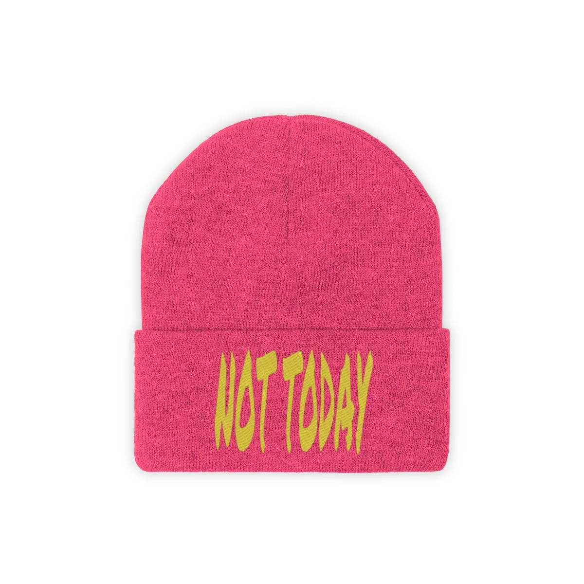 "Not Today" Yellow Letters Knit Beanie #VezzyWorld 