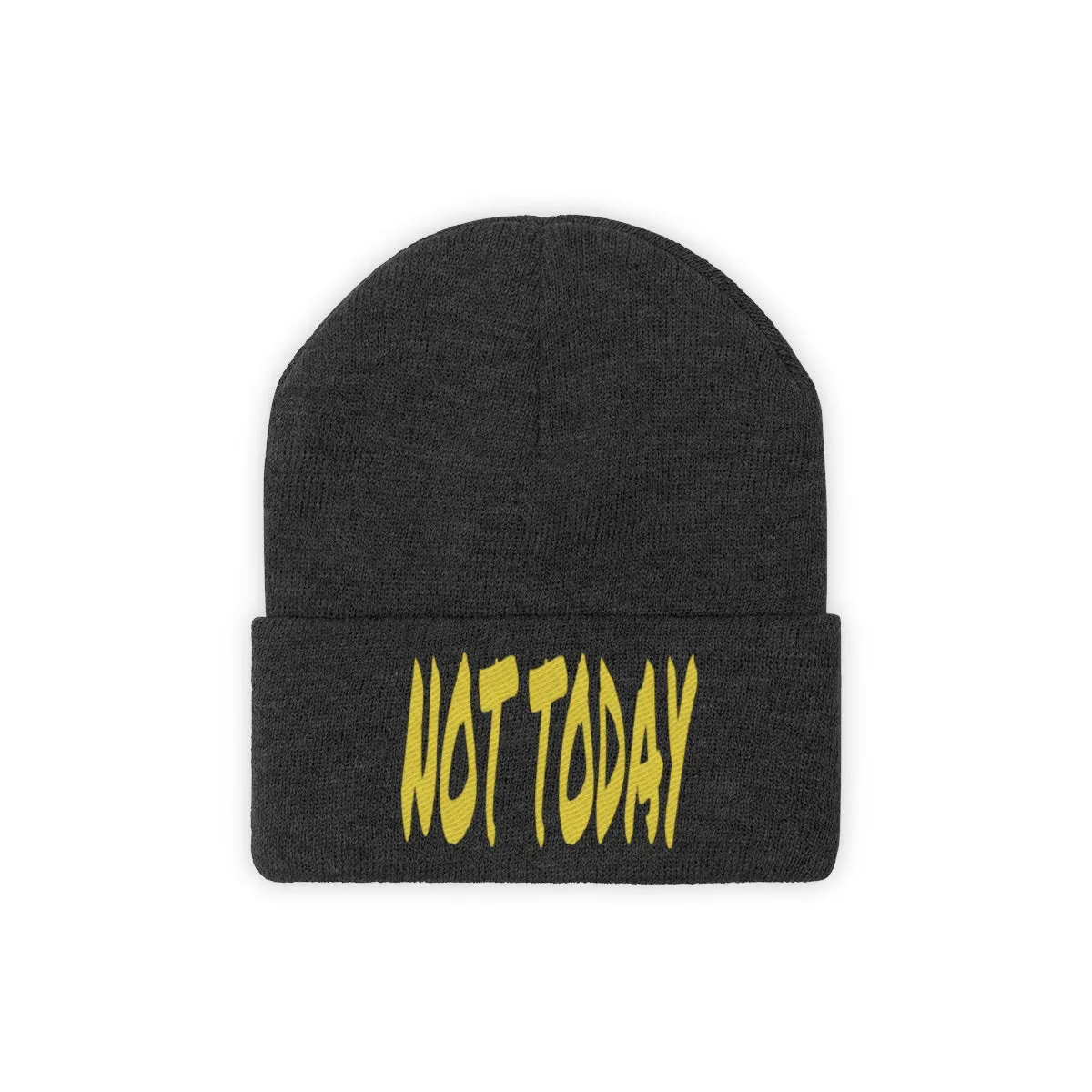 "Not Today" Yellow Letters Knit Beanie #VezzyWorld 