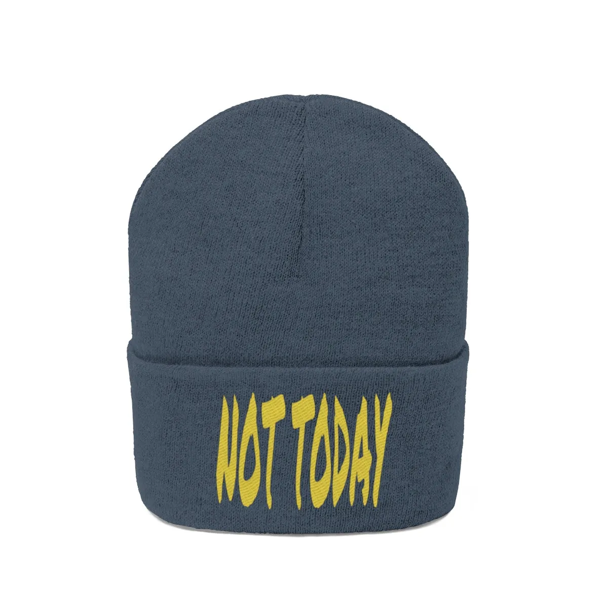 "Not Today" Yellow Letters Knit Beanie #VezzyWorld 