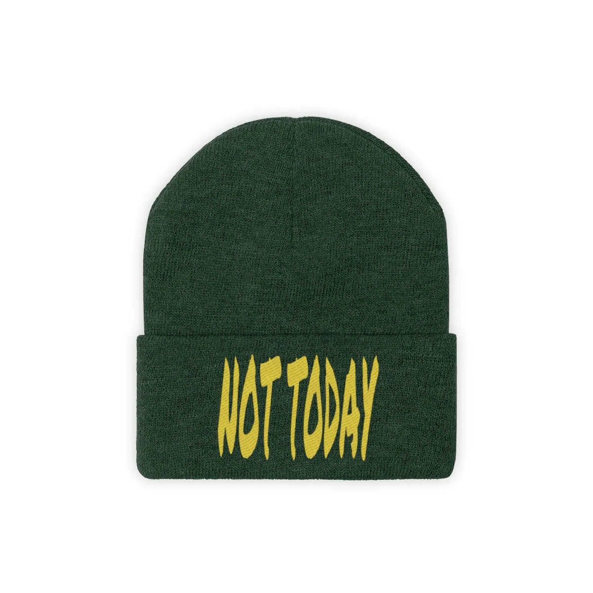 "Not Today" Yellow Letters Knit Beanie #VezzyWorld 