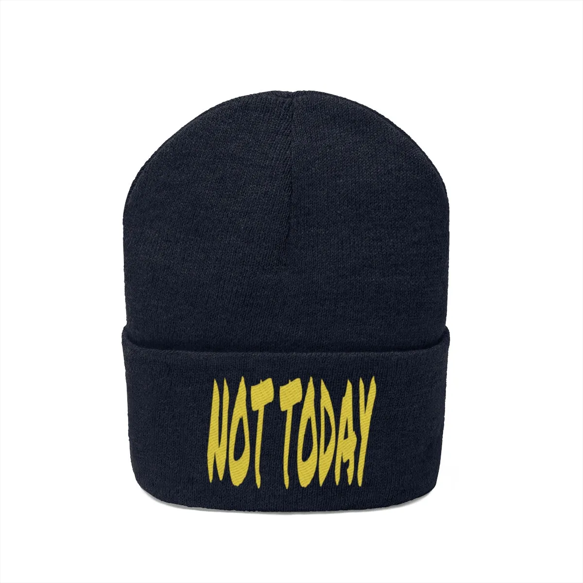 "Not Today" Yellow Letters Knit Beanie #VezzyWorld 