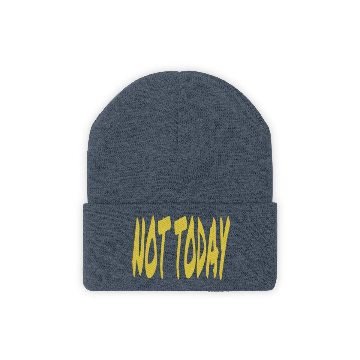 "Not Today" Yellow Letters Knit Beanie #VezzyWorld 