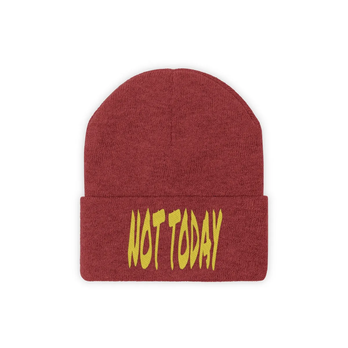 "Not Today" Yellow Letters Knit Beanie #VezzyWorld 