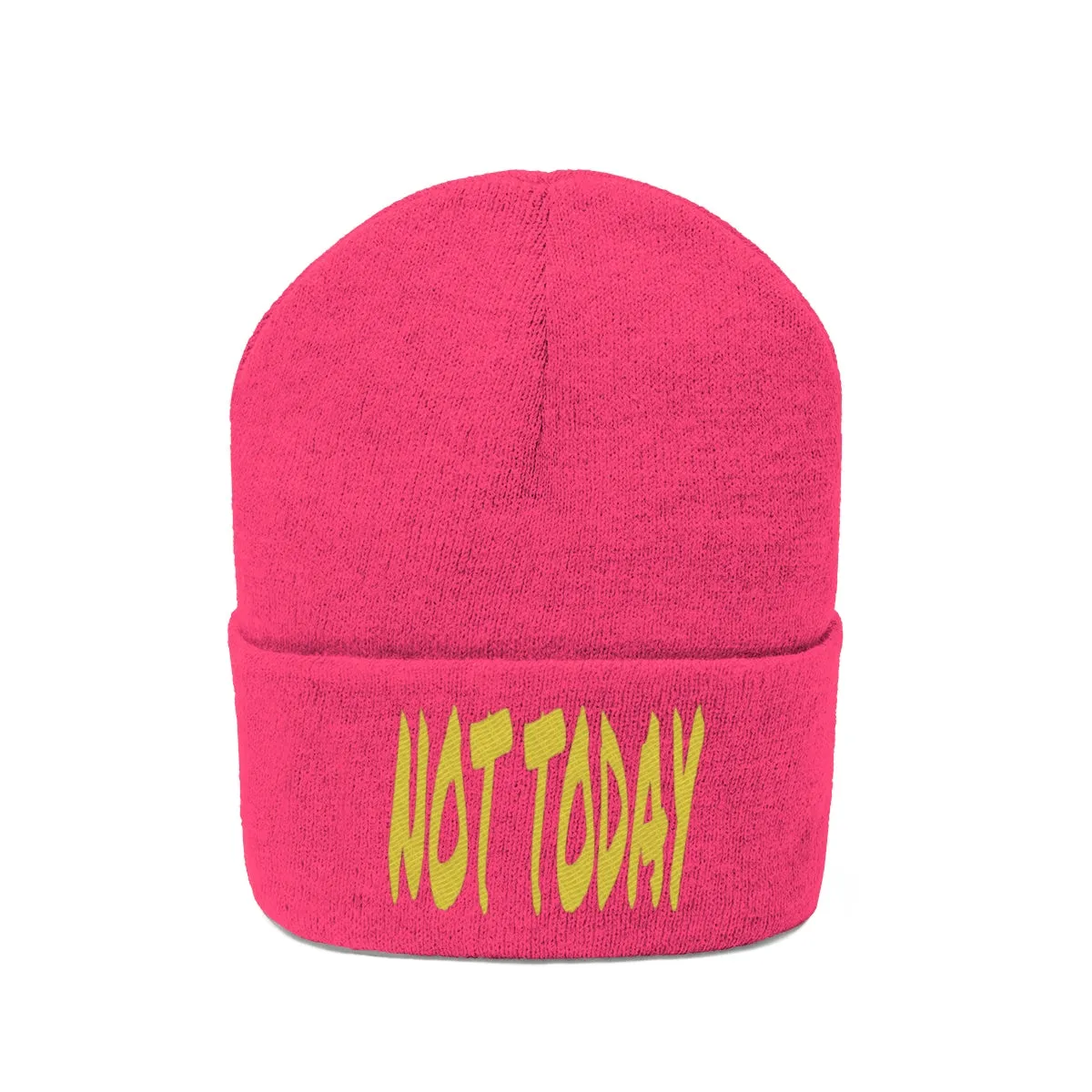 "Not Today" Yellow Letters Knit Beanie #VezzyWorld 