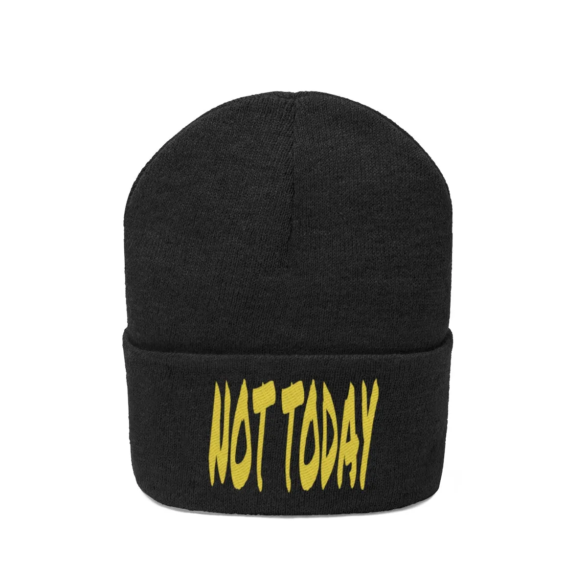 "Not Today" Yellow Letters Knit Beanie #VezzyWorld 