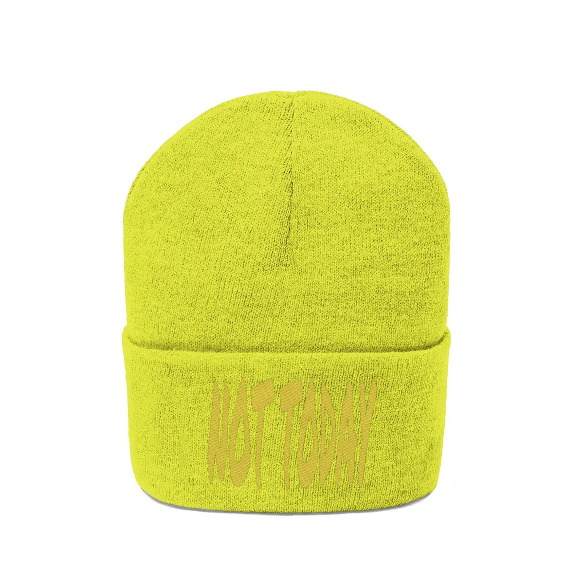 "Not Today" Yellow Letters Knit Beanie #VezzyWorld 