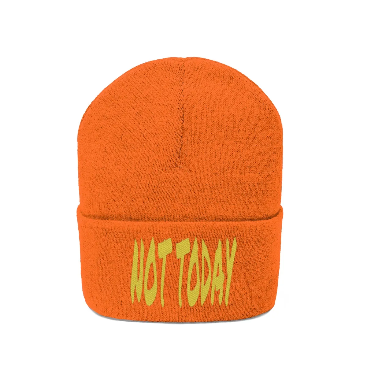 "Not Today" Yellow Letters Knit Beanie #VezzyWorld 