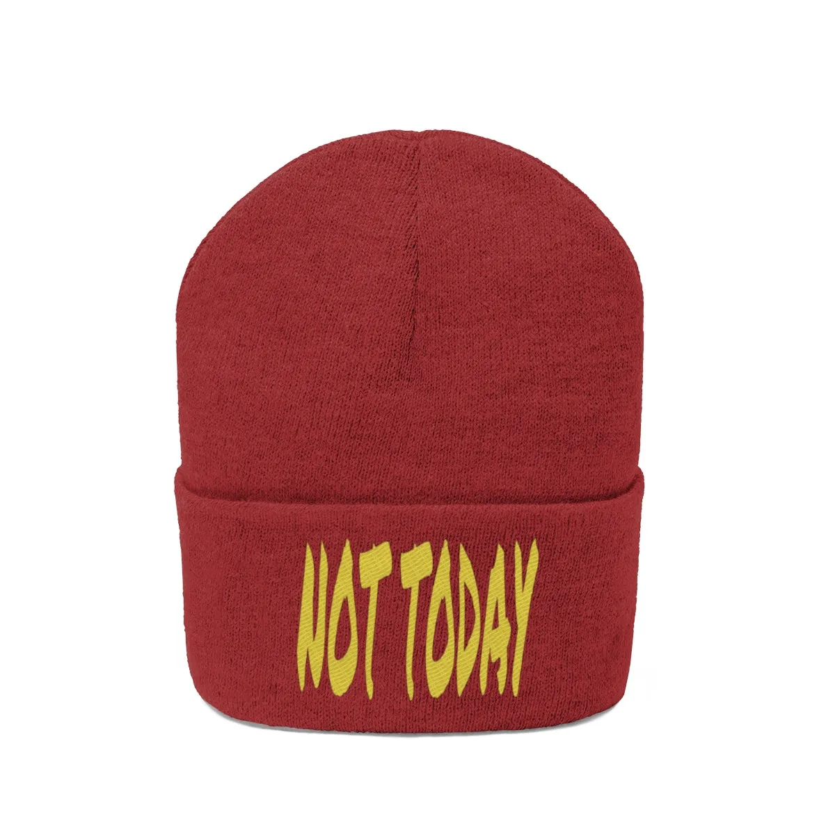 "Not Today" Yellow Letters Knit Beanie #VezzyWorld 
