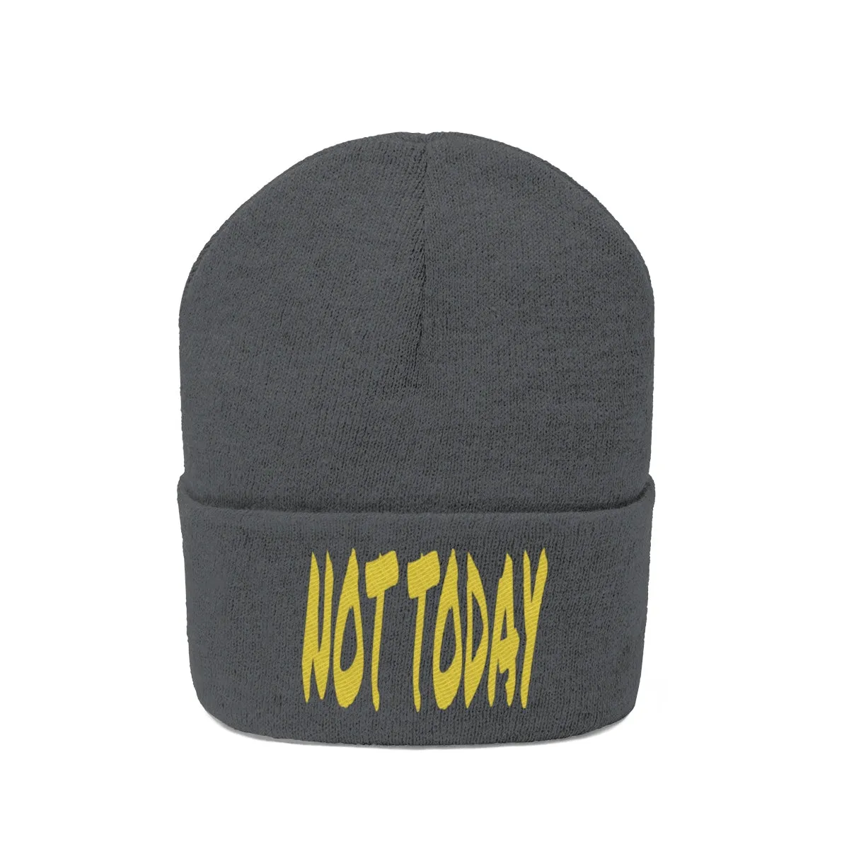 "Not Today" Yellow Letters Knit Beanie #VezzyWorld 