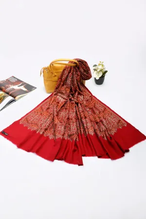Red Pashmina Wool Ladies Shawl