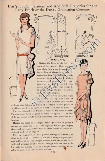 Reproduction 1928 Clark's 'Easy Way to Pretty Frocks' Sewing Booklet (Printed)