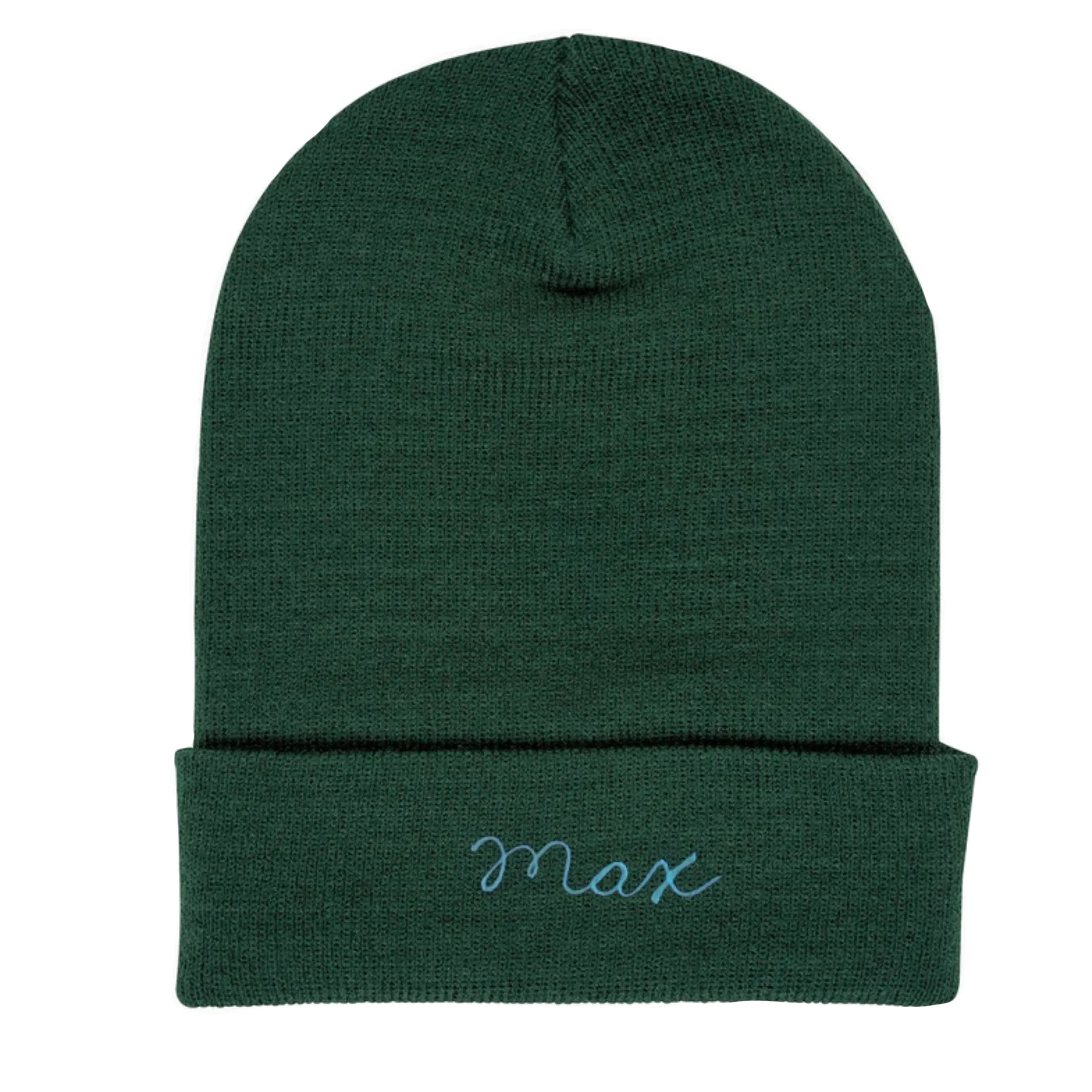 The Kid's Chainstitch Beanie - Forest Green