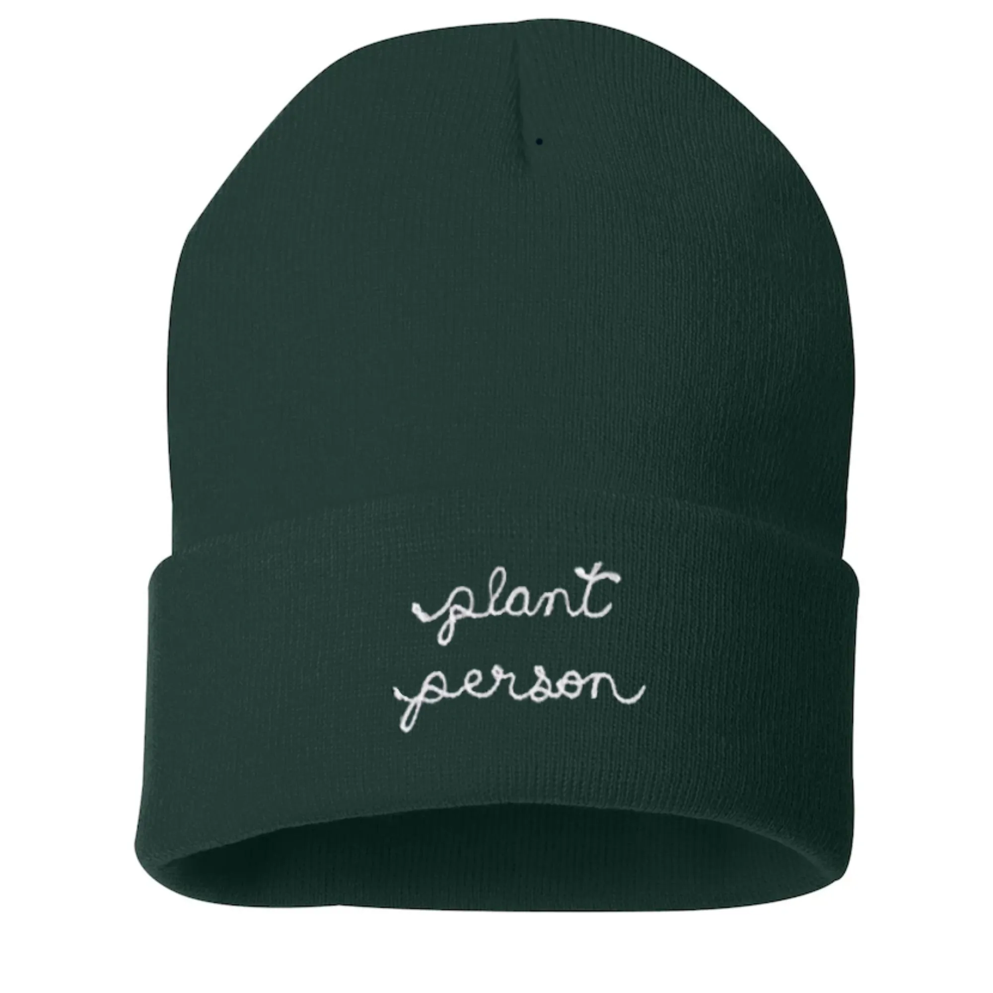 The Kid's Chainstitch Beanie - Forest Green