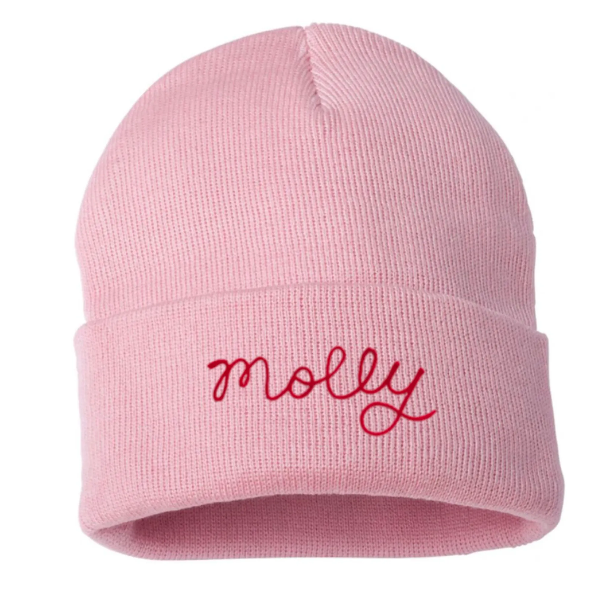 The Kids Chainstitch Beanie - Light Pink