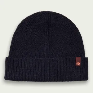 Wool Rib Knit Beanie (Night)