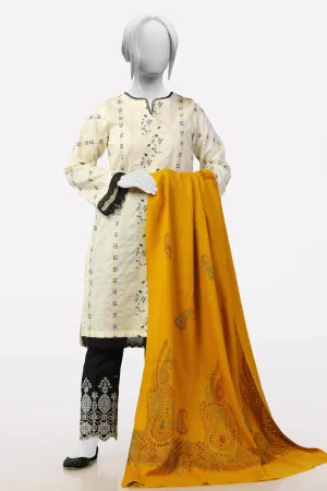Yellow Embroidered Shawl